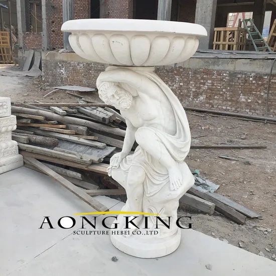 Contracted Outdoor Garden Decor Flowerpot Marble Statue for Sale - Image 4