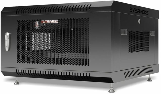 Sysracks 6U  Depth Wall Mount Color Black Rack Size 6U Brand Sysracks Rack Depth 600mm Material Alloy Steel External Depth 24 - Image 1