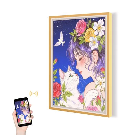 Bright 500 Nits Digital Photo Frame for Industry and Art ROM 2g RAM 32g Type IPS Origin China Shape Square Material - Image 3