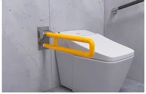 Floor Mounted Handicap Grab Bars Folding Grab Bar Trademark ZS Origin China Color Yellow Folded Folded Usage Bathroom Material - Image 3