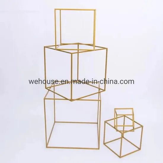 Display Rack Tall Indoor Outdoor Gold Metal Vases Stand Plant Stand - Image 4