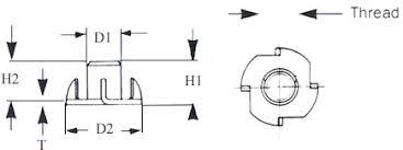 Steel Wood Insert T - Nut Finishing Zinc Plated Connection Type Female Thread Series Metric And Bsw Usage/Application Wood - Image 3