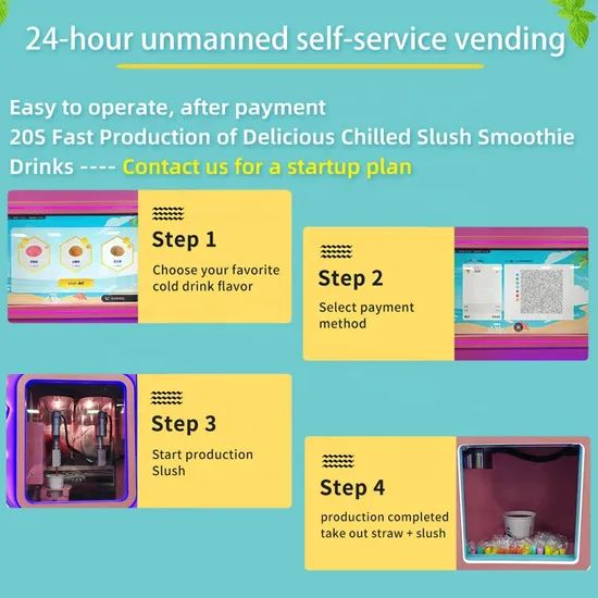 World First Fully Automatic Slush Vending Machine Commercial Granita Ice Slush Machine - Image 4