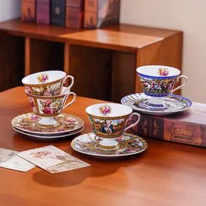 Charming England Tableware Tea Time Ceramic Cup and Saucer Gift Set - Image 1