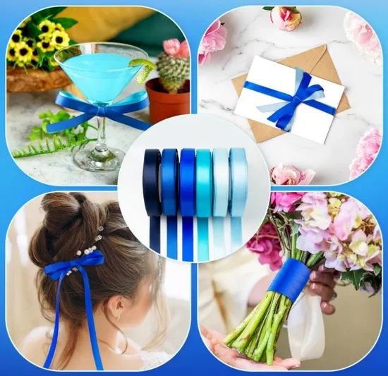 Custom Solid Color Gift Packing Polyester Satin Ribbon 2 Inch Sage Blue - Image 5