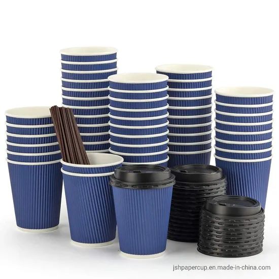 Custom Design 100 Biodegradable 12oz Ripple Wall Coffee Cup for Hot Drinking - Image 2