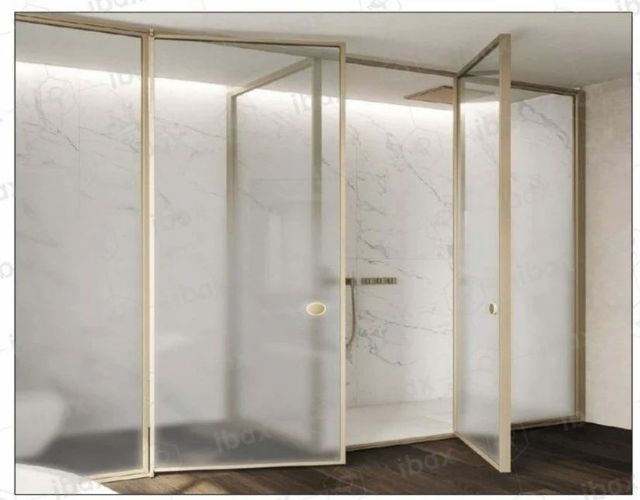 Aluminium Frame Glass Partition Design Plain Thickness 6 mm Finishing Matty Insulation Thermal System Thickness 45mm Partition Style Grid - Image 2