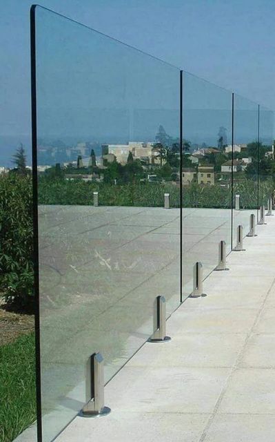 Balcony Stainless Steel Glass Railing Design Bar Position Balcony Thickness 10 Mm, 10 mm Material Stainless Steel Glass Type Tempered - Image 2
