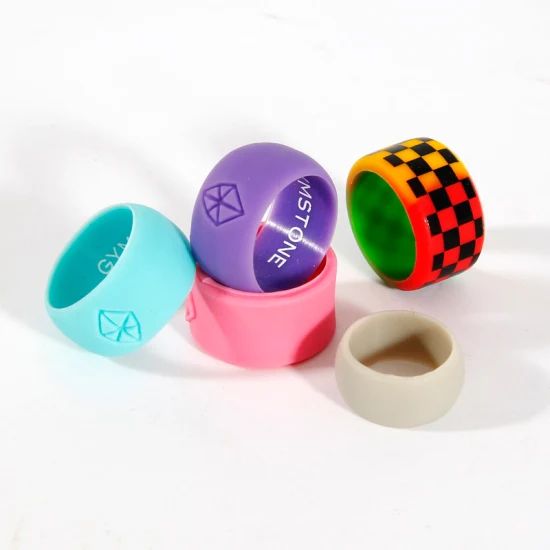 Factory Womens Silicone Rubber Rings Finger Rings with Custom Logo - Image 1