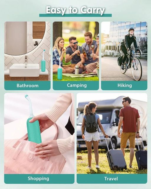 Plastic Portable Travel Bidet Spray Use Adult Style Modern Capacity 500ML Spray Angle 60° Spray Holes 6 Holes Material Medical Grade, - Image 7