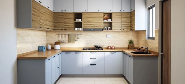 U Shape Modular Kitchen Service Material Options Mdf, Plywood, Pvc Finish Options Laminate, Acrylic, Pu Paint, - Image 4