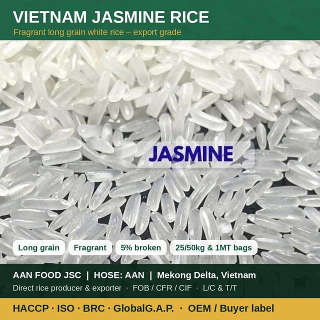 Vietnam Jasmine Rice 5% Broken - Long Grain Fragrant White Rice for Export – product photo 1, product detail gallery