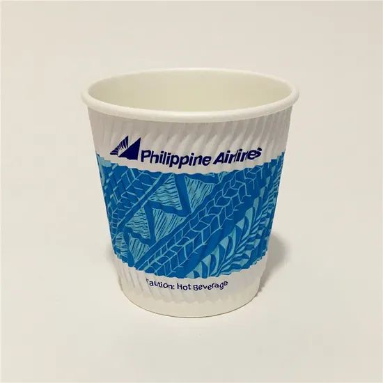 PE Coating 8oz Ripple Double Wall Paper Cup Lid With Lid Model NO. PCS-02 Style Ripple Wall HS Code 4823699000 Origin Anhui, China - Image 1