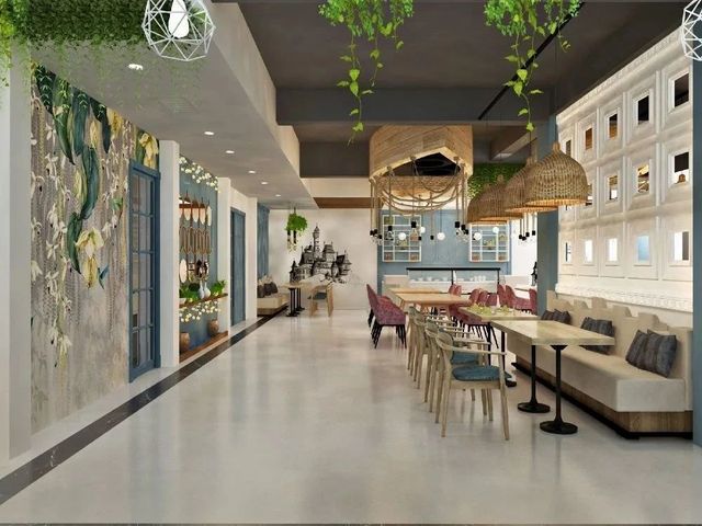 Restaurant Cafe Interior Design Service Ambiance Stylish And Inviting Brand Integration Reflects Brand Identity Design Focus Mood Lighting, Creative - Image 1