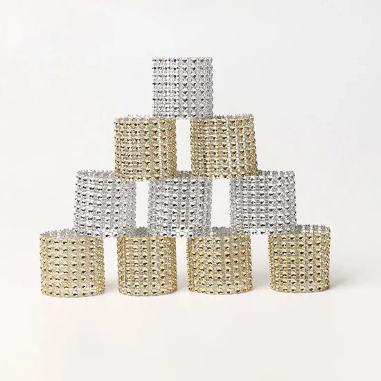 Elegant Crystal Napkin Rings for Wholesale Party Banquet Decor - Image 3