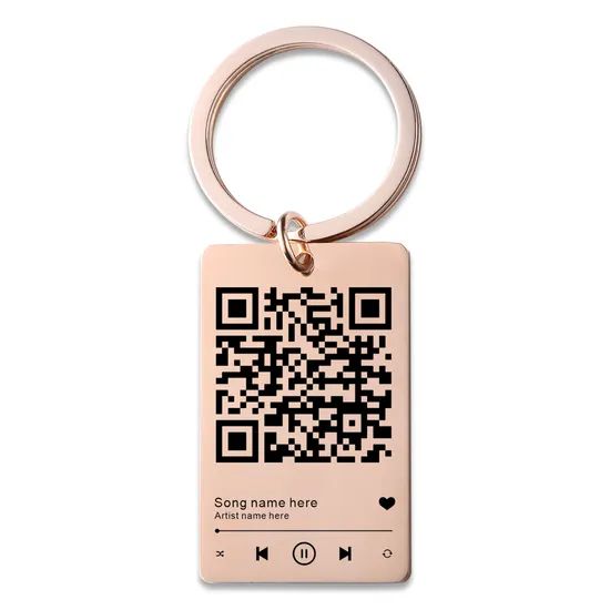 Fashion Metal Arts-Crafts Custom Qr Code Scan Keychain Song Music Spotify Keychain - Image 5