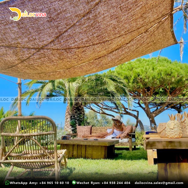 COCONUT FIBER COIR MAT TRIANGLE SUN SHADE SAILS FOR OUTDOOR SUNSHADE Model Number DLVN007 Ingredients coconut fiber Instruction for use outdoor garden shading - Image 3