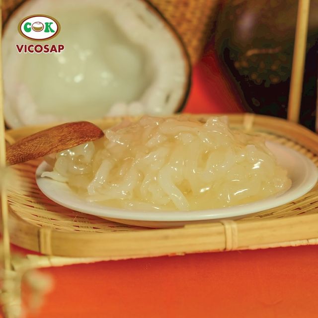 Vietnamese Macapuno Coconut Strings of Flesh Topping Preserved Glass Jar 240g 380g Sweet Jam Vicosap Preserved Fruit Coconut - Image 4