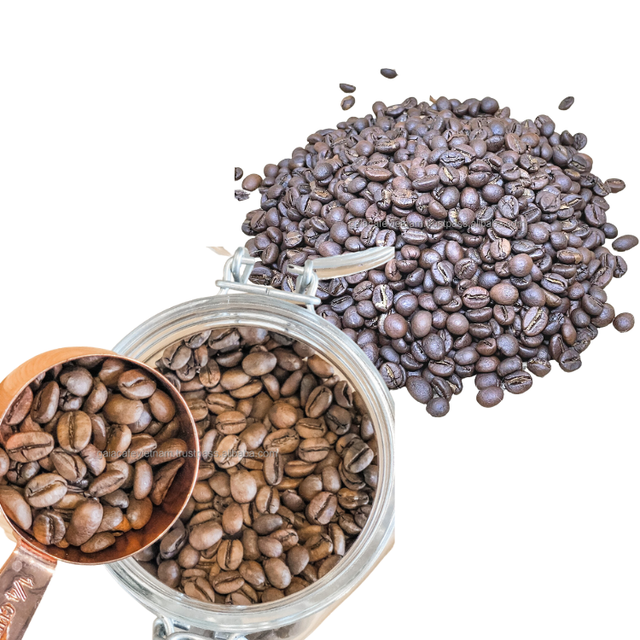 Roasted Robusta Arabica Coffee Beans Blend French Roast Vietnam Manufactory Process Honey and Semi-Wash Single Origin – product photo 1, product detail gallery