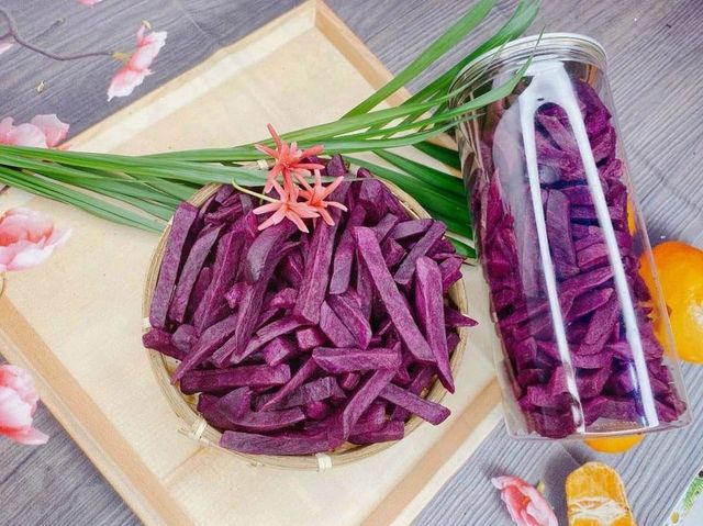Hot sale Dried purple sweet potato Vietnamese potato dried vegetable for snack sweet tastw purple color natural for exporting - Image 4