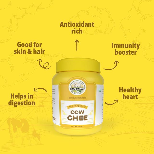 COW BUTTER GHEE Weight (kg) 1 Packaging Tin, Jar Shelf Life 12 Month Brand Name Gau Palak Place of Origin Surat, - Image 2