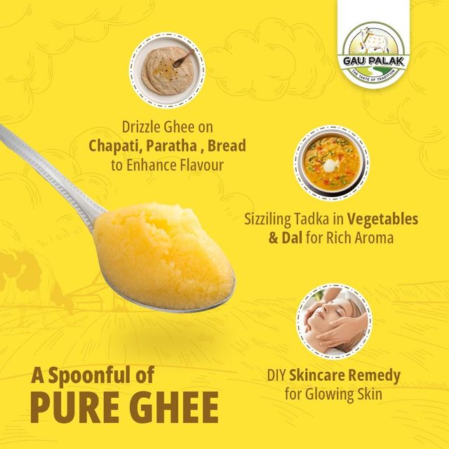 COW BUTTER GHEE Weight (kg) 1 Packaging Tin, Jar Shelf Life 12 Month Brand Name Gau Palak Place of Origin Surat, - Image 3