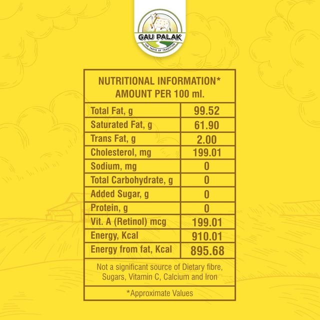 COW BUTTER GHEE Packaging Tin, Jar Shelf Life 12 Month Brand Name Gau Palak Place of Origin Surat, - Image 4