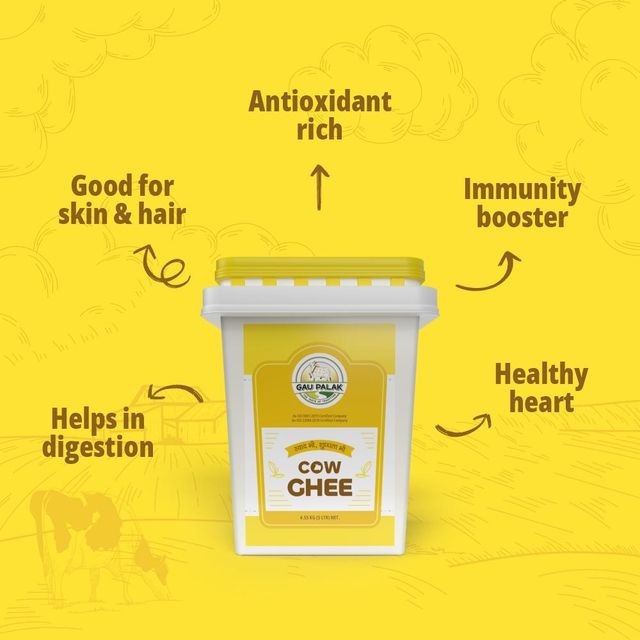 COW BUTTER GHEE Weight (kg) 5 Packaging Tin, Jar Shelf Life 12 Month Brand Name Gau Palak Place of Origin Surat, - Image 2