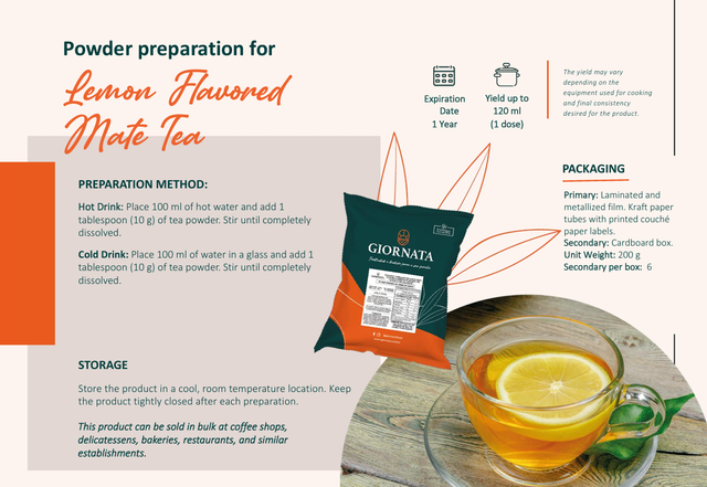 Lemon Flavored Mate Tea Packaging KRAFT + METALIZED PET + PE, KRAFT DOUBLE WALL, KRAFT TIN CAN  METAL - Image 3