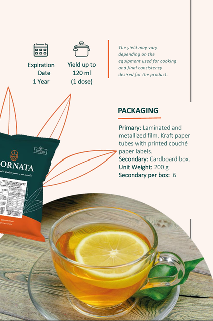 Lemon Flavored Mate Tea Packaging KRAFT + METALIZED PET + PE, KRAFT DOUBLE WALL, KRAFT TIN CAN  METAL - Image 1