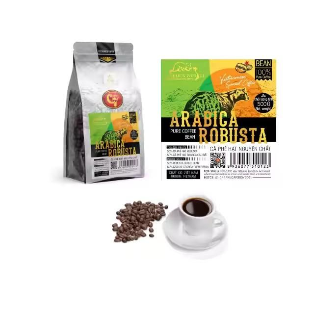 Medium Roasted Organic Arabica & Robusta Coffee Beans High Quality with OEM/ODM Service Vietnam Origin - Image 1