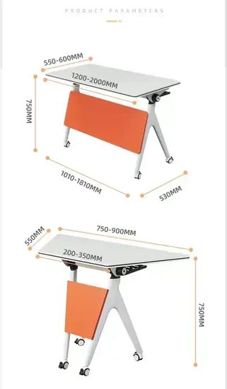 Folding Desk Mobile Conference Training Table/School Learning Desk with Wheels - Image 6