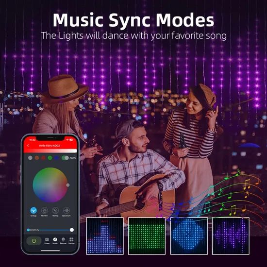 DIY Text Custom Pattern RGB Smart Color-Changing LED Curtain Light Strings - Image 3