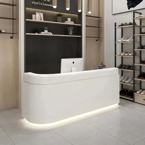 Custom Modern Commercial Barber Shop Front Reception Desk High-End Salon Desk - Image 5