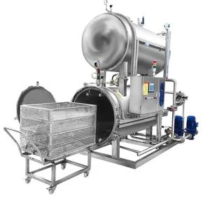 Cheap Casual Foods New Automatic Horizontal Autoclave Pasteurizer PLC Pump Microwave Retort Motor Steam Sterilizer - Image 1