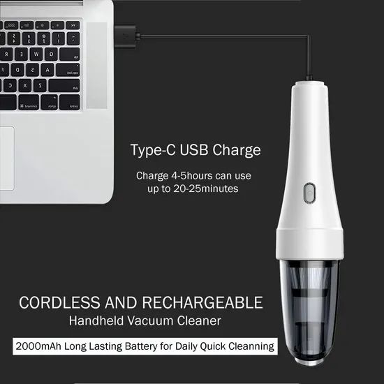 12V Charging Handheld Strong Suction Car Vacuum Cleaner Portable - Image 4