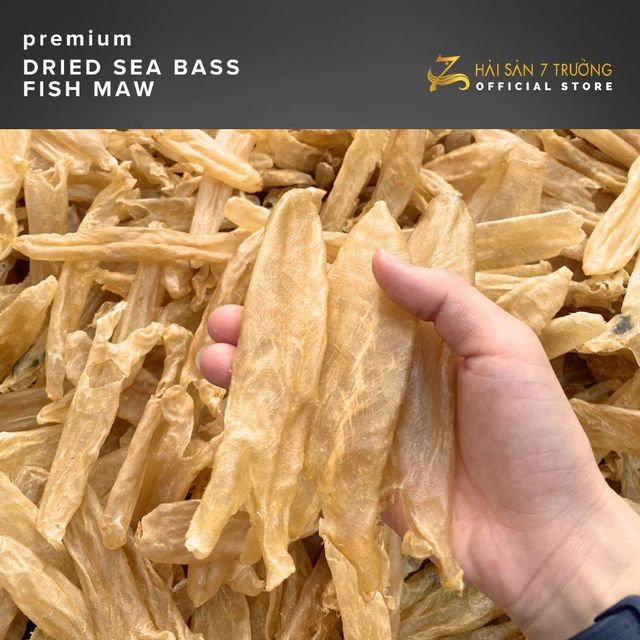 Dried Perch Fish Maw (Sea Bass Fish Maw) Origin Vietnam Moisture Content ≤ 2%% Color Natural Light Yellow Shape Flattened Tubular / Tubular - Image 5