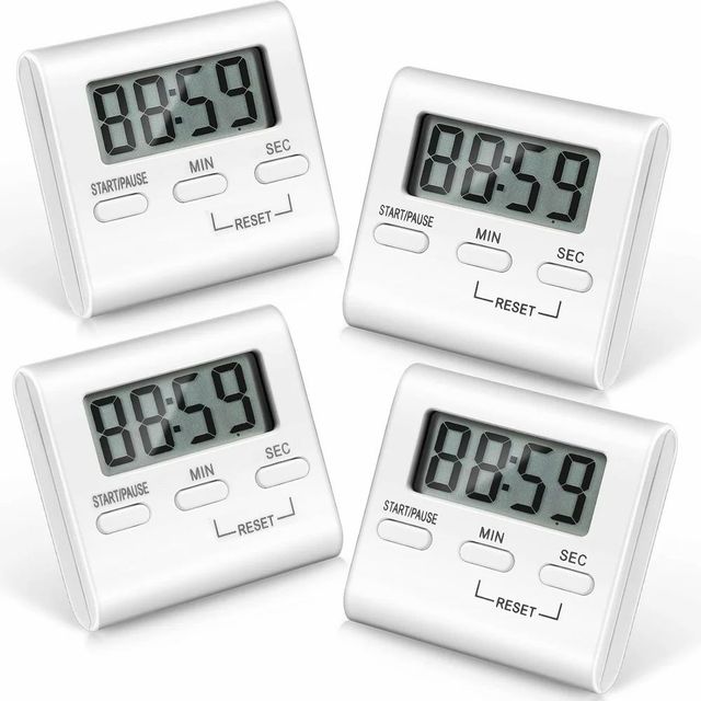 Square Timer, Small Digital Kitchen Timers, Timer for Cooking, Digital Stopwatch with Loud Alarm - Image 1