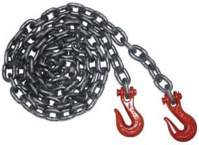 Grade 80 3/8" x 10' Safety Chain with Clevis Hooks - 7,100 lb Capacity - Image 1
