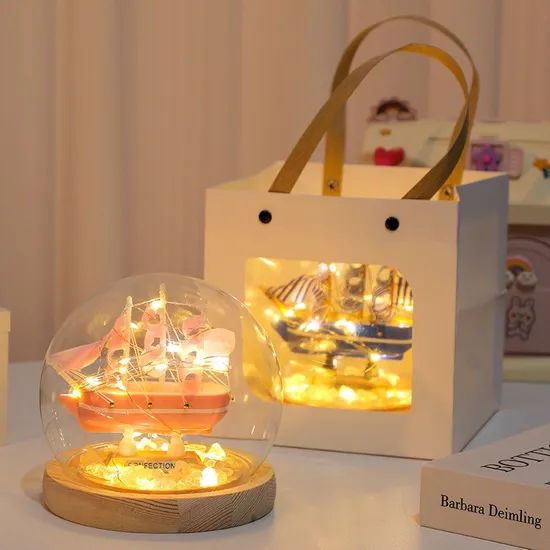 Sailboat Handmade DIY Night Light Creative Desktop Gift Table Lamp - Image 2