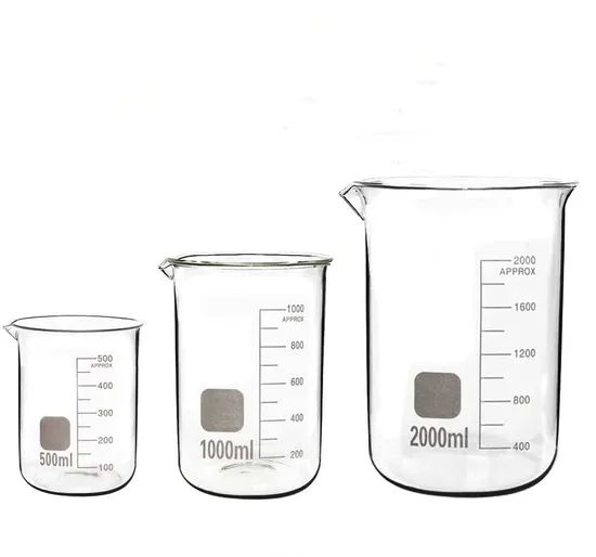 Laboratory Borosilicate 50ml Glassware Beaker with Spout Low Form Glass - Image 1