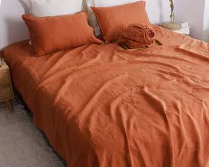 100% Pure Linen Sheets Breathable and Durable Anti-Tear Line Bed Sheets Machine Washable - Image 5