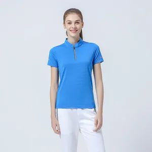Half Zipper Stand Collar Sports Running Track and Field Single Polo Top - Image 2