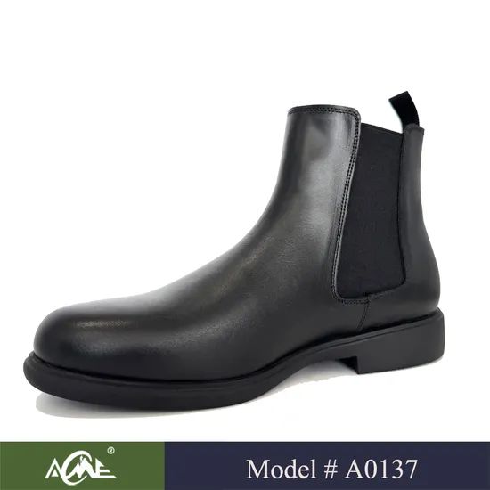 Black Detroit Chelsea Mens Boots Toe Round Type Dress Lining Mesh Insoles EVA Color Black Origin China Upper Leather Gender - Image 4