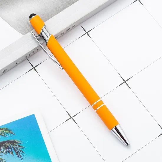 5% off Factory Selling Stylus Customized Logo Value Rubber Paint Ballpoint Pen Multi-Color Optional Laser Engraving Logo - Image 4