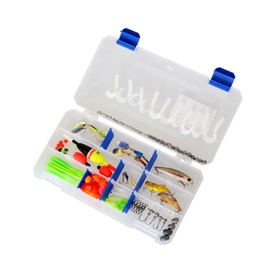 Assorted Trout Fishing Accessories Storage Box Q'ty 121PCS Material PVC Origin Weihai Model NO. 2065 Size 11 X 7 X - Image 1