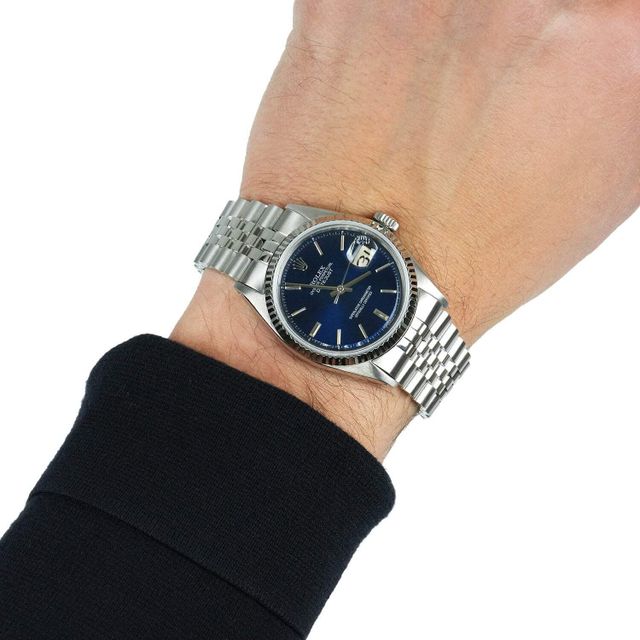SMART ORIGINAL 36mm Rolex Datejust 16014 18K White Gold Bezel Blue Dial Jubilee Men's Watch - Image 3
