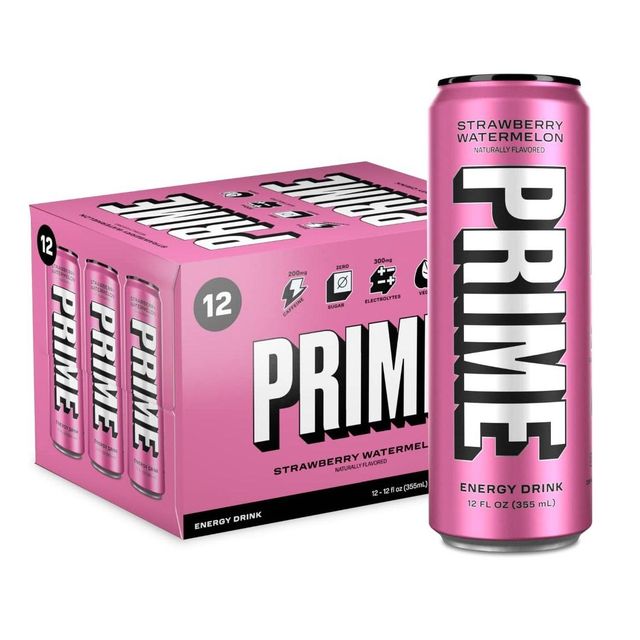 Prime Energy Drink "Strawberry Watermelon," Naturally Flavored, 200mg Caffeine, Zero Sugar - Image 3