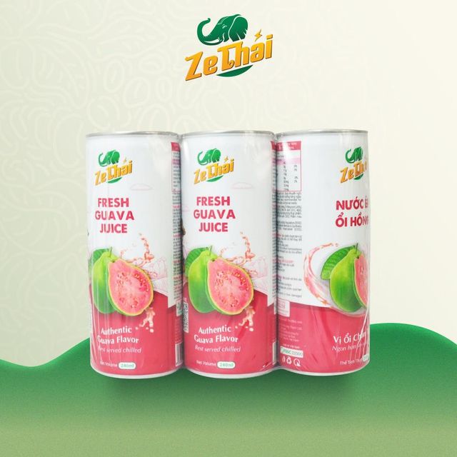 Fresh Guava Juice Type can Color Pink Origin Vietnam Packaging Carton Brand Name ZeThai Shelf Life See On The Packaging Flavor Sweet And Juicy Pink Guava - Image 3