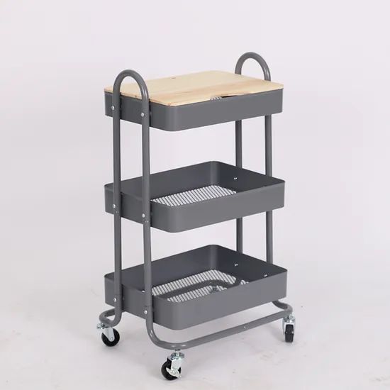 Multifunction Steel Trolley Cart Mobile Storage Service Cart Three Floor Kitchen Trolley Home Storage Cart - Image 2